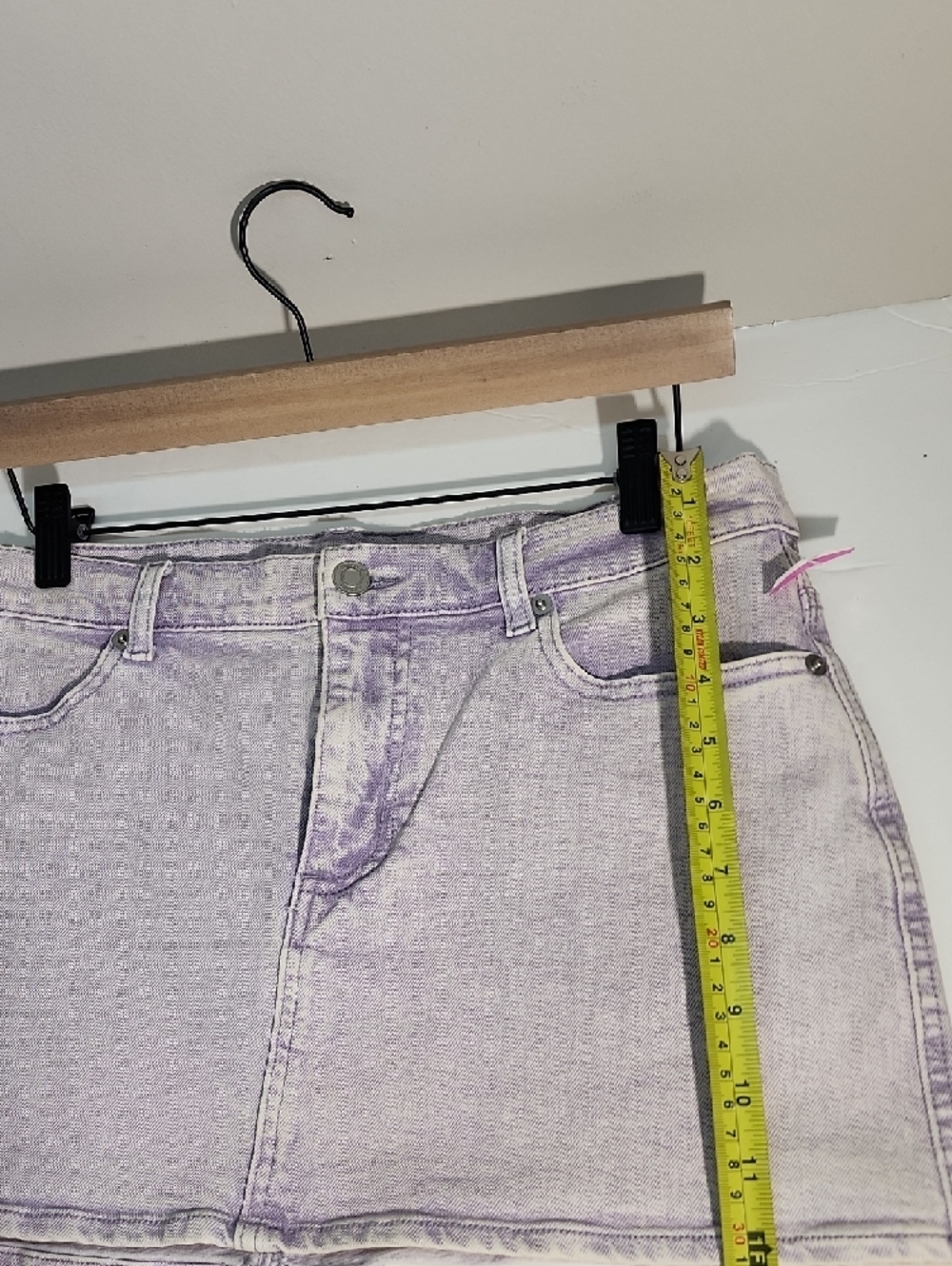 Lavender Wash Denim Skirt - Women's Casual Mini - Picture 4 of 6